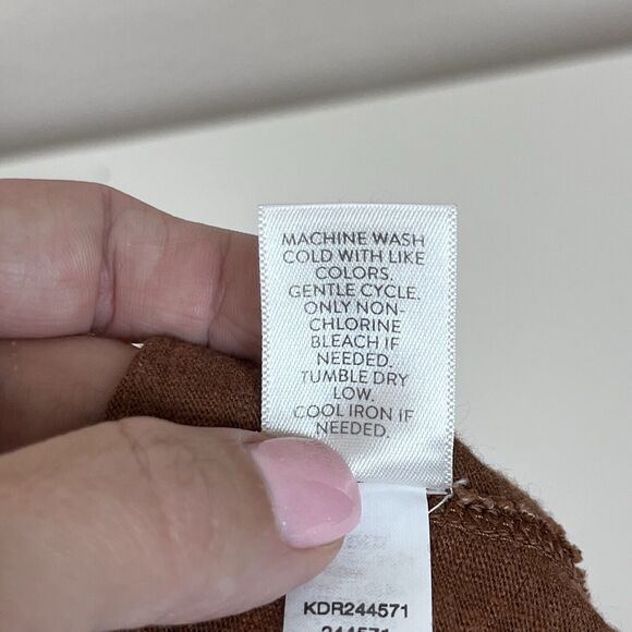 J Jill Dress Womens Medium Sleeveless Shift Pockets Travel Tropical Boho Brown - Picture 7 of 12